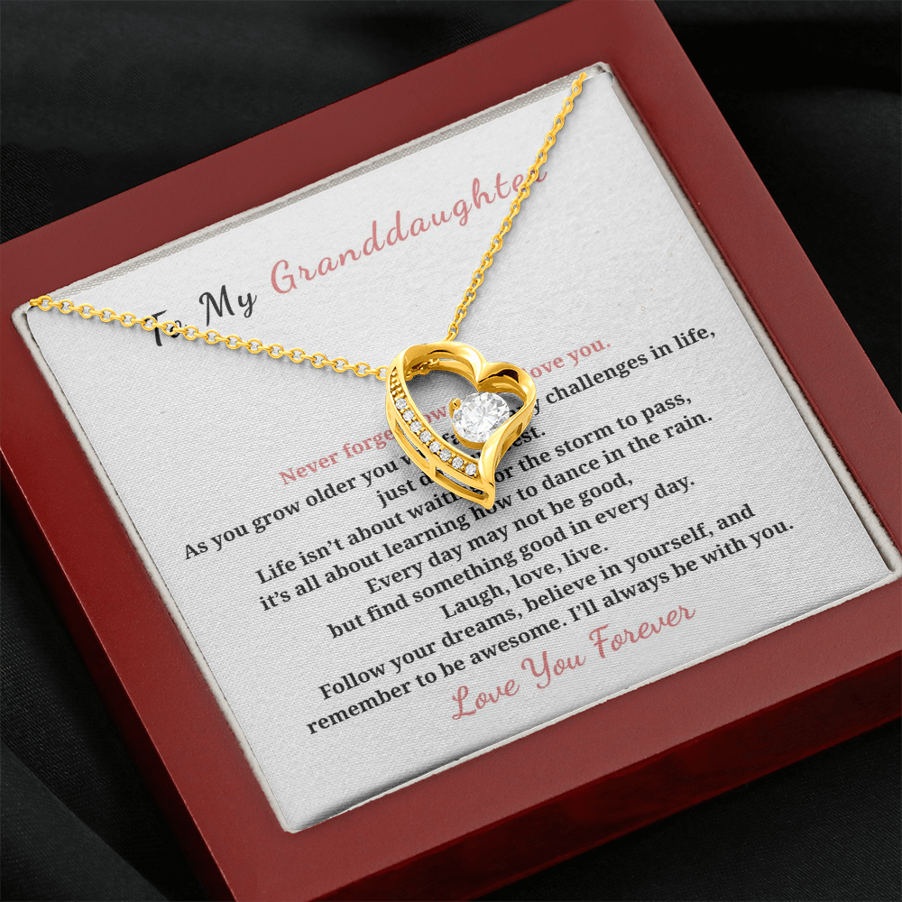 To My Granddaughter  Forever Love Necklace