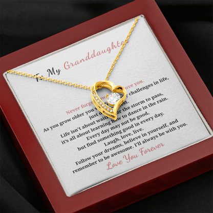 To My Granddaughter  Forever Love Necklace