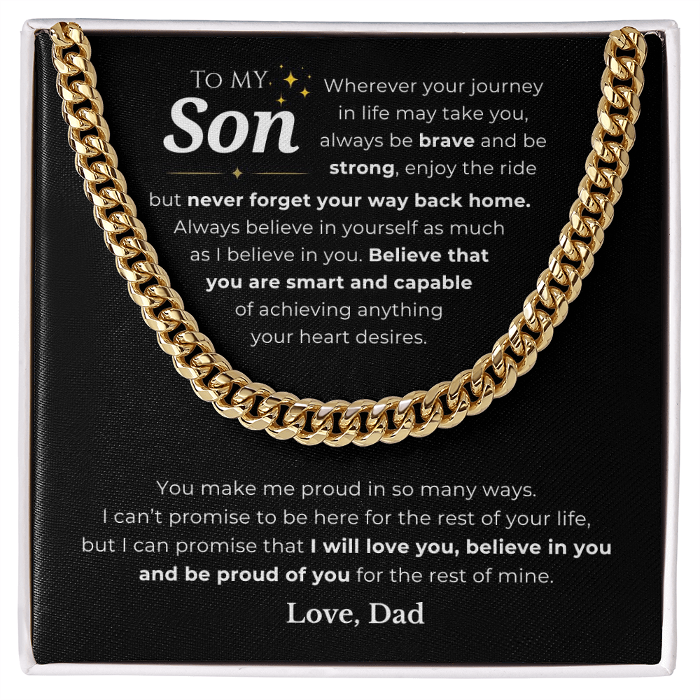 To My Son Cuban Link Chain