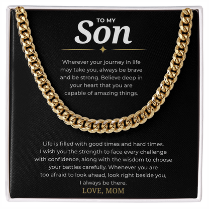 To My Son Cuban Link Chain