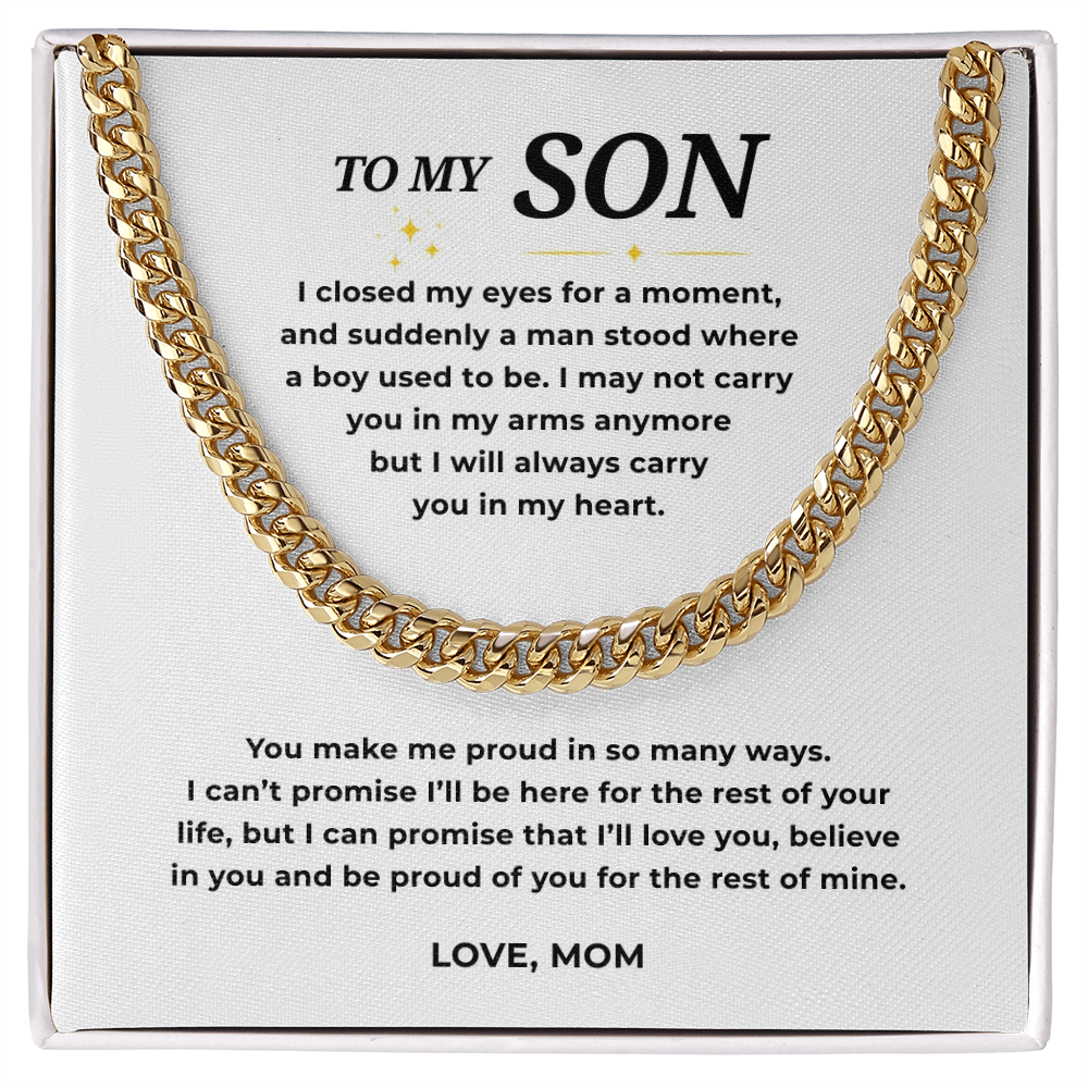 To My Son Cuban Link Chain