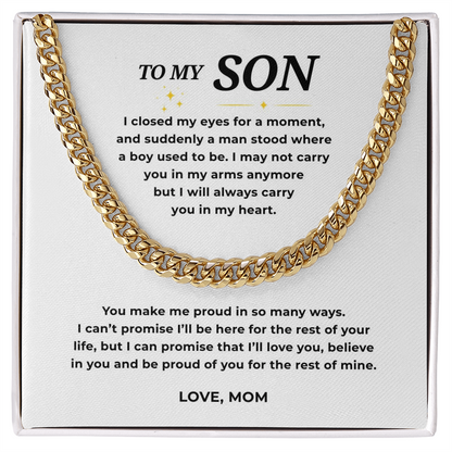 To My Son Cuban Link Chain