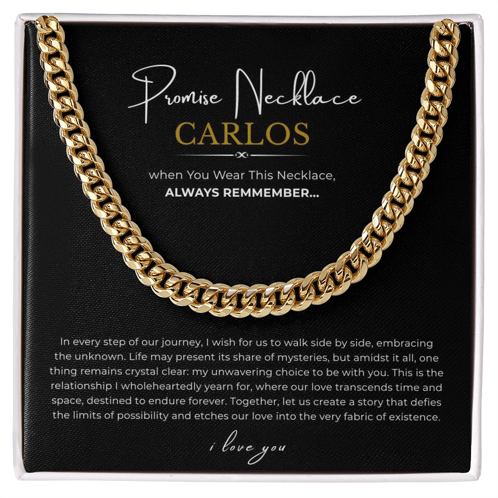 Personalized Promise Necklace Cuban Link Chain
