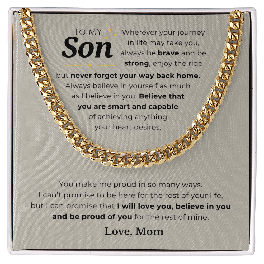 To My Son Cuban Link Chain