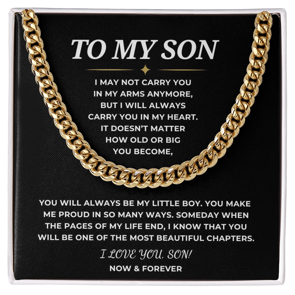 To My Son Cuban Link Chain