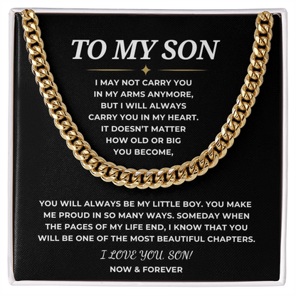 To My Son Cuban Link Chain