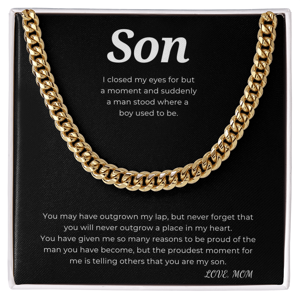 To My Son Cuban Link Chain
