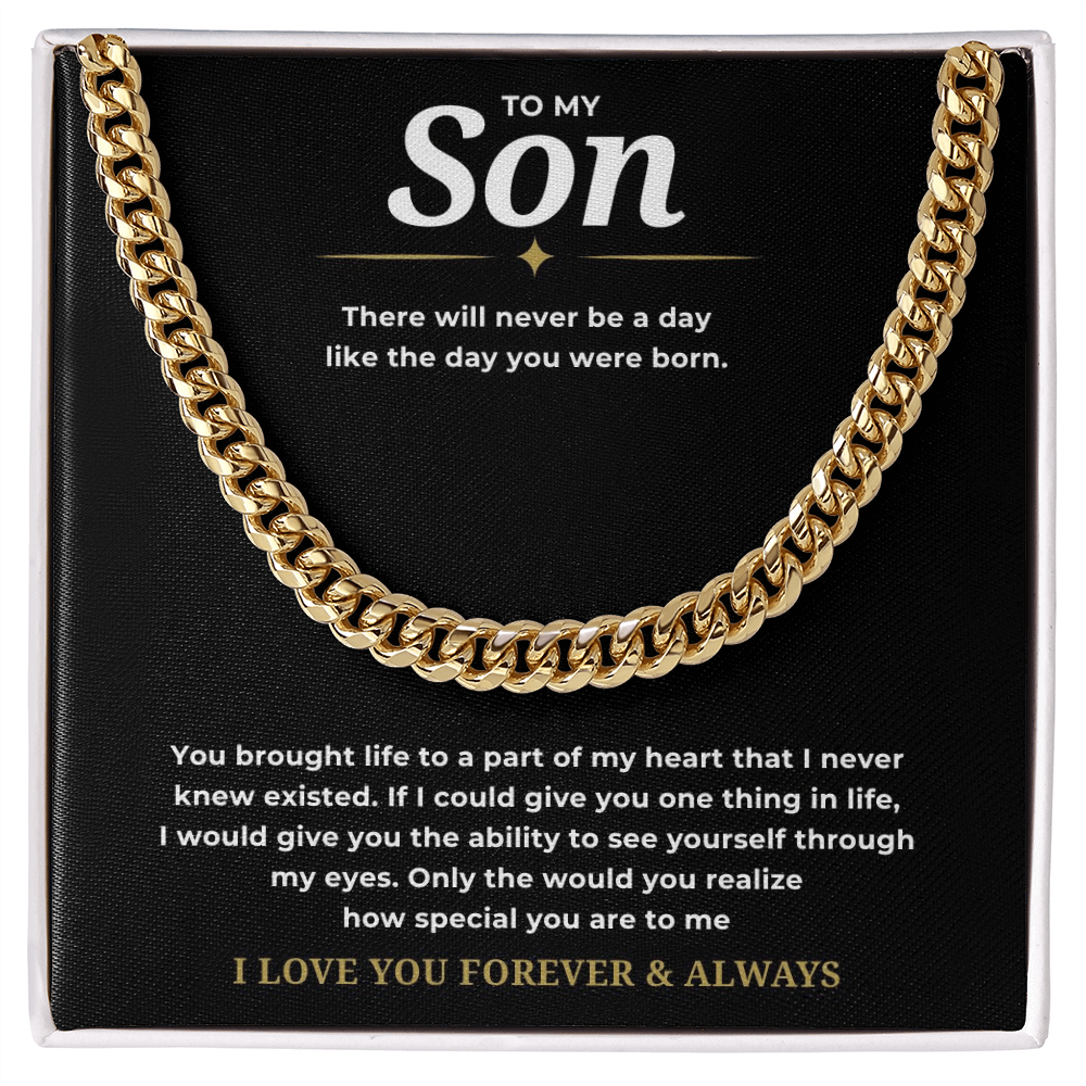 To My Son Cuban Link Chain