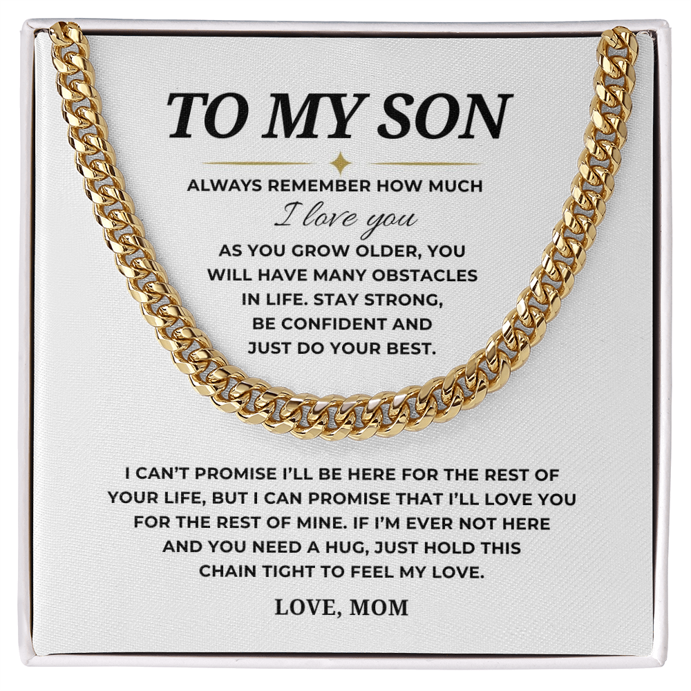 To My Son Cuban Link Chain
