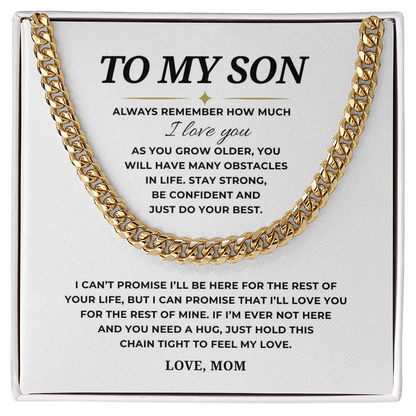 To My Son Cuban Link Chain