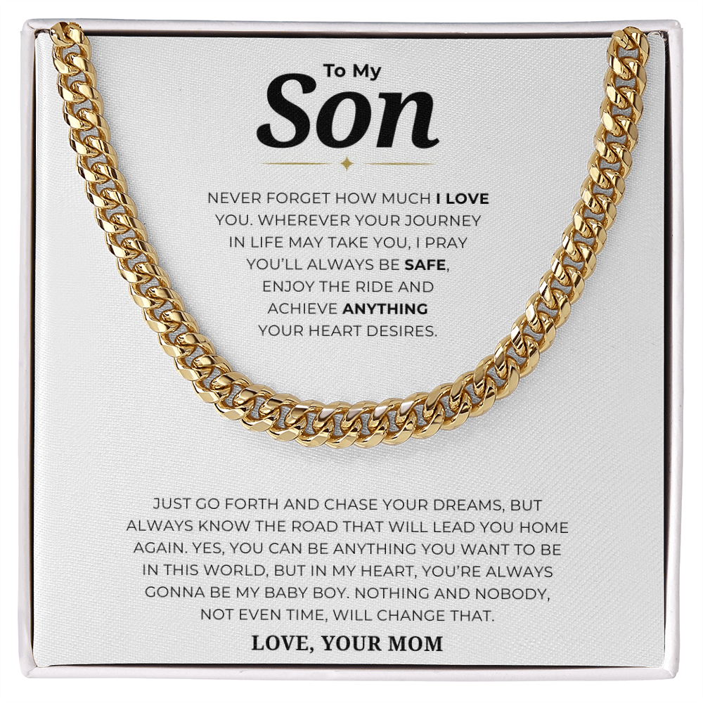 To My Son Cuban Link Chain