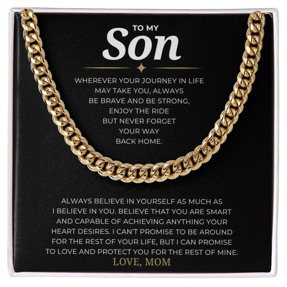 To My Son Cuban Link Chain