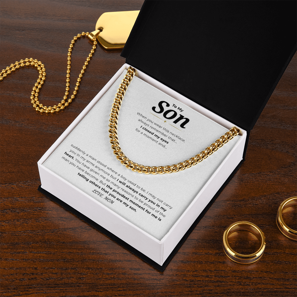 To My Son Cuban Link Chain