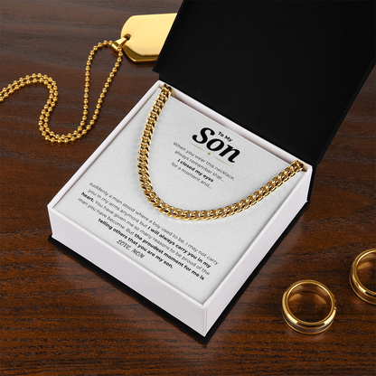 To My Son Cuban Link Chain