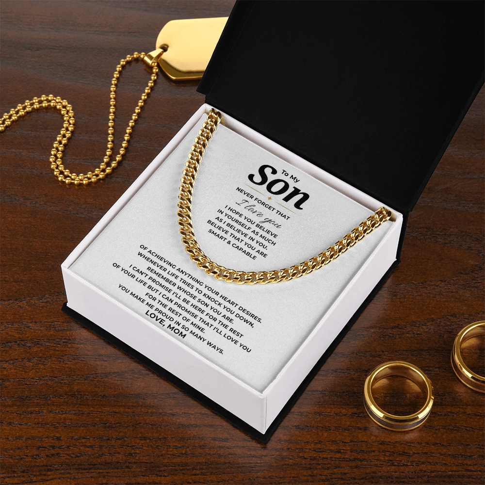 To My Son Cuban Link Chain
