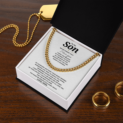 To My Son Cuban Link Chain
