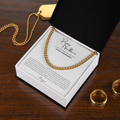 Promise Necklace Cuban Link Chain