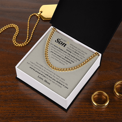 To My Son Cuban Link Chain