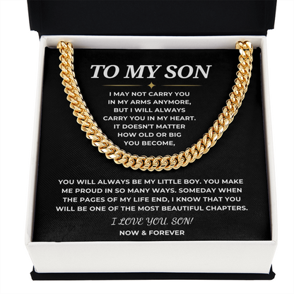 To My Son Cuban Link Chain