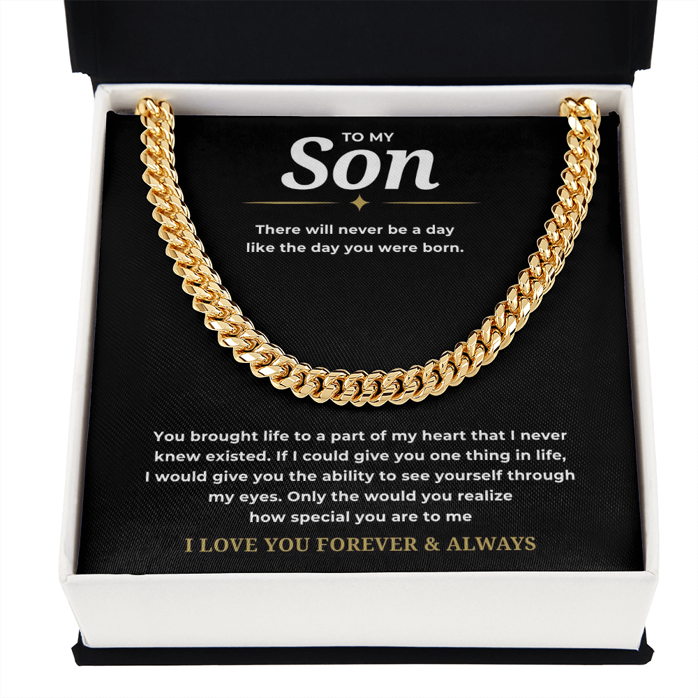 To My Son Cuban Link Chain