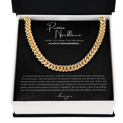 Promise Necklace Cuban Link Chain