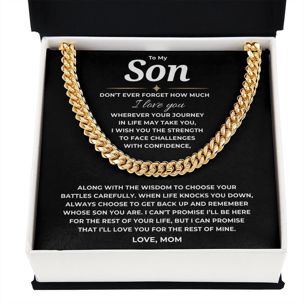 To My Son Cuban Link Chain