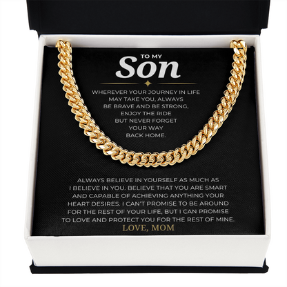 To My Son Cuban Link Chain