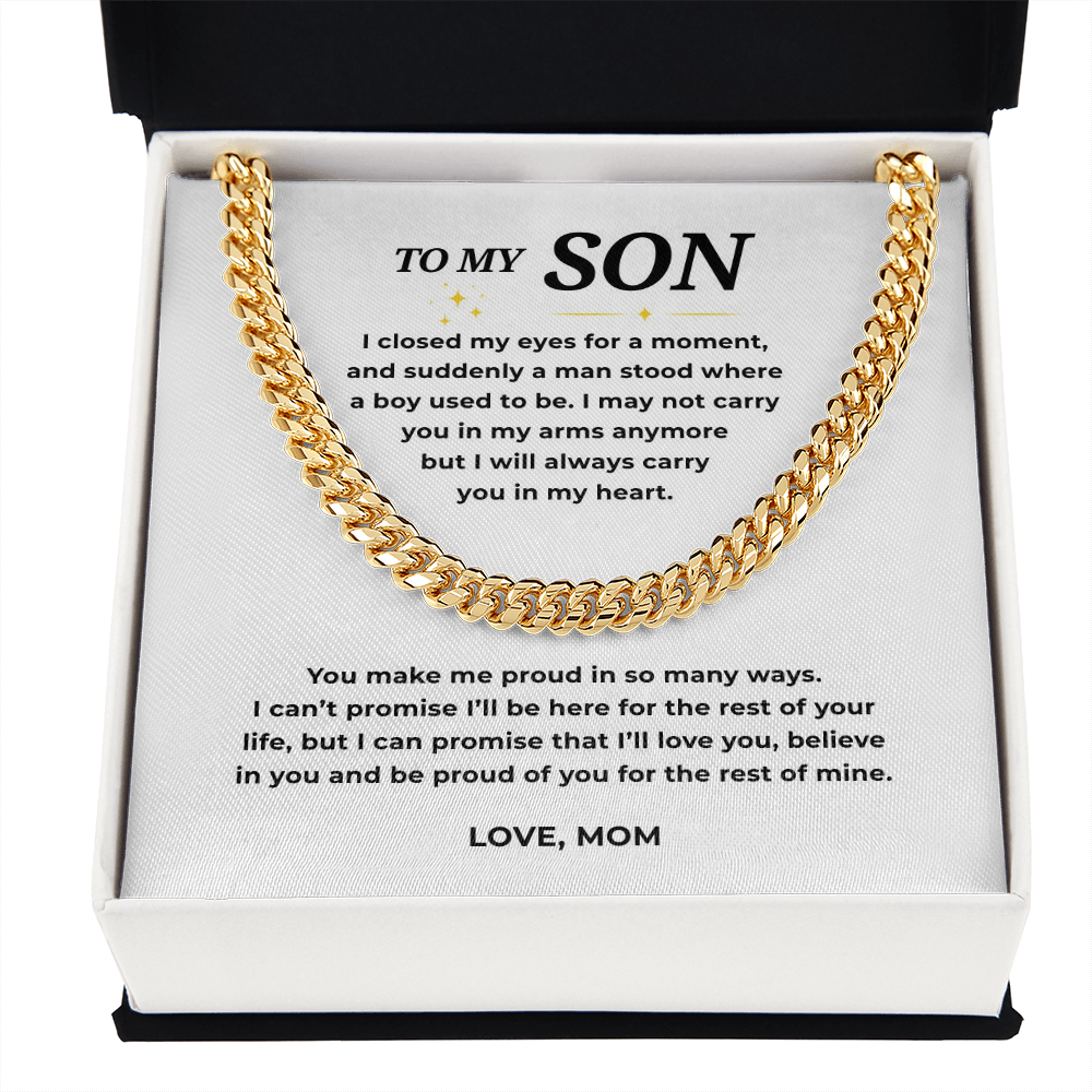 To My Son Cuban Link Chain