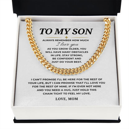 To My Son Cuban Link Chain