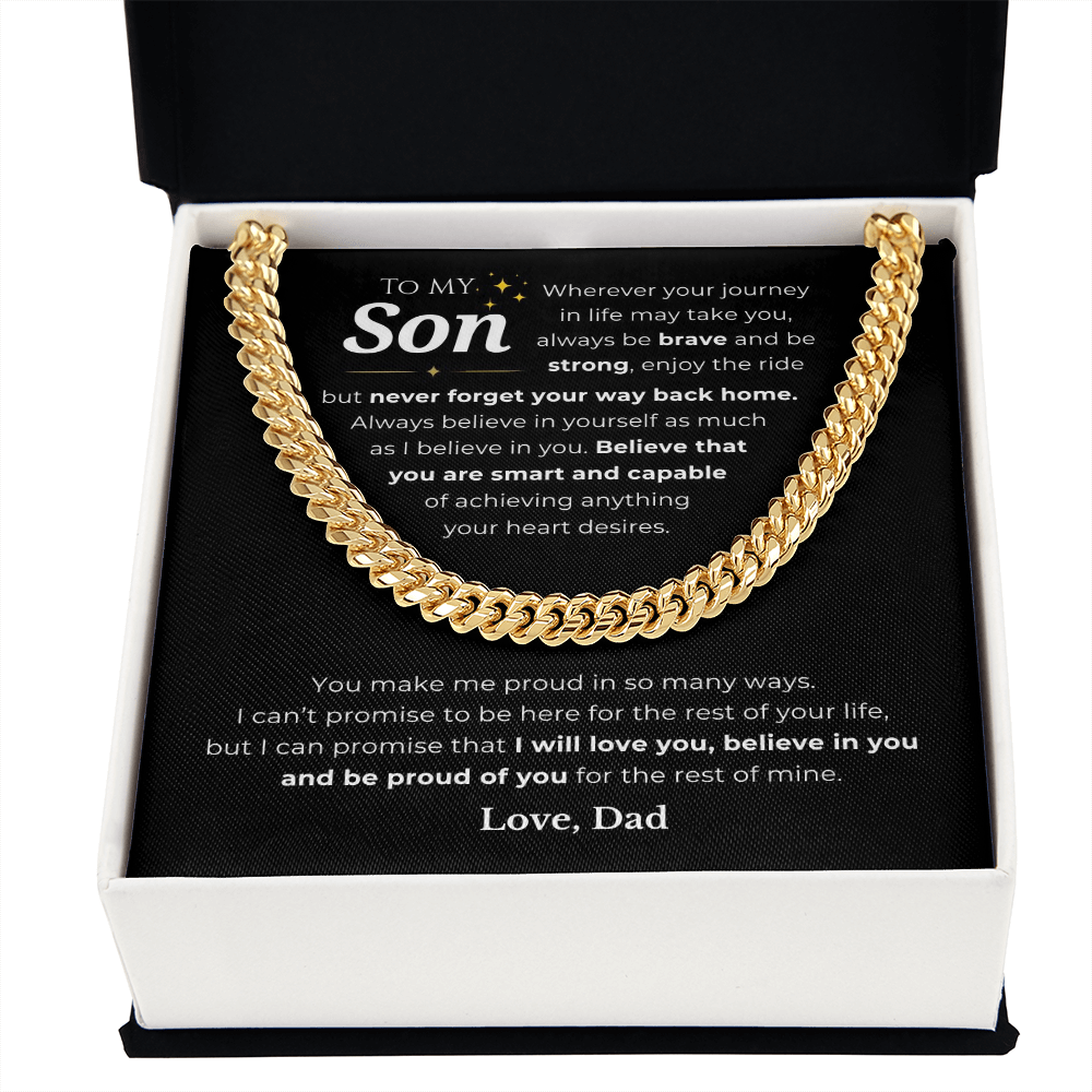 To My Son Cuban Link Chain