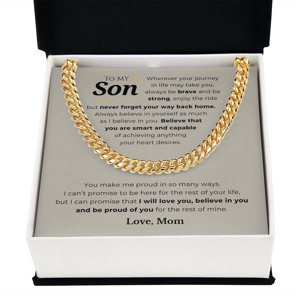To My Son Cuban Link Chain