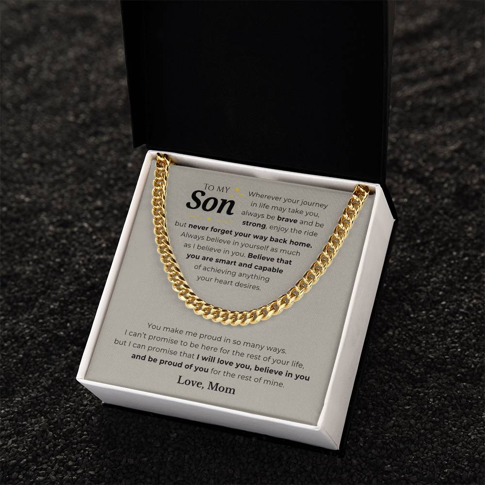 To My Son Cuban Link Chain