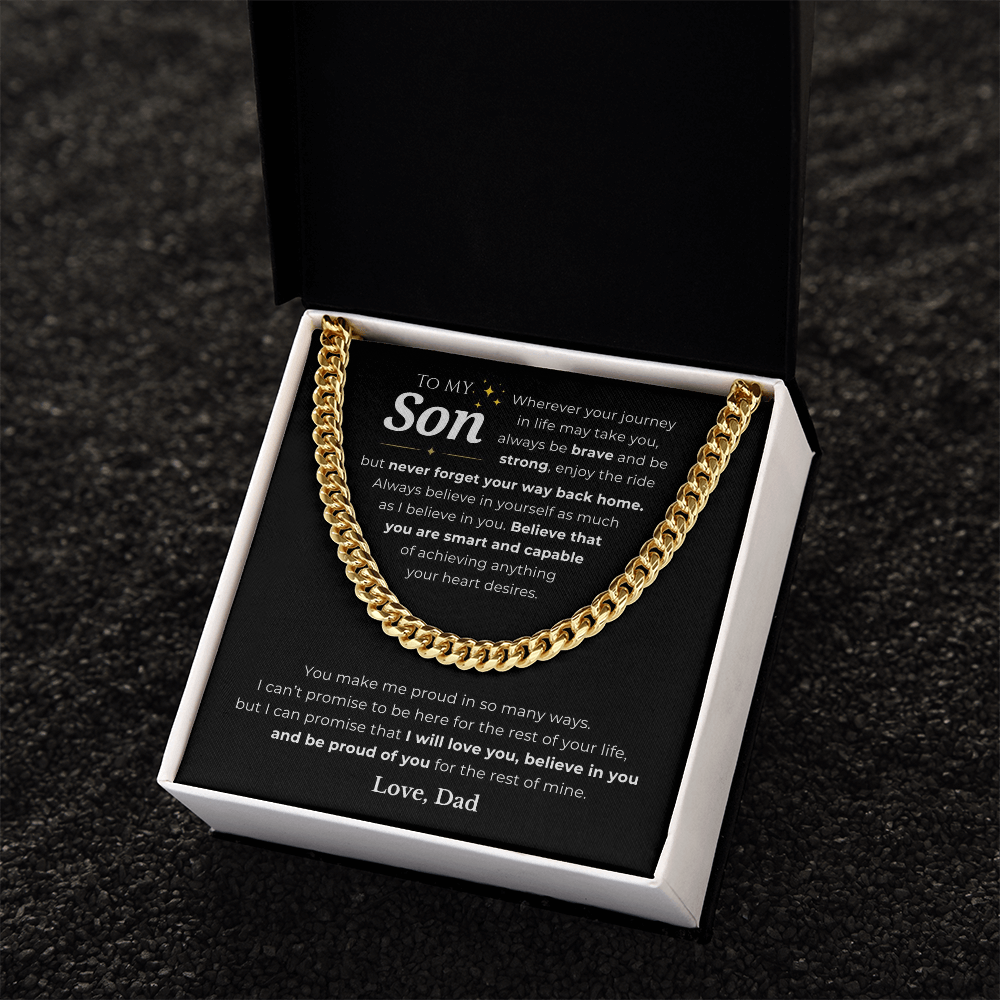 To My Son Cuban Link Chain