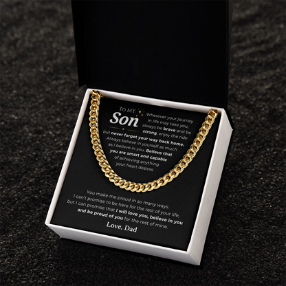 To My Son Cuban Link Chain