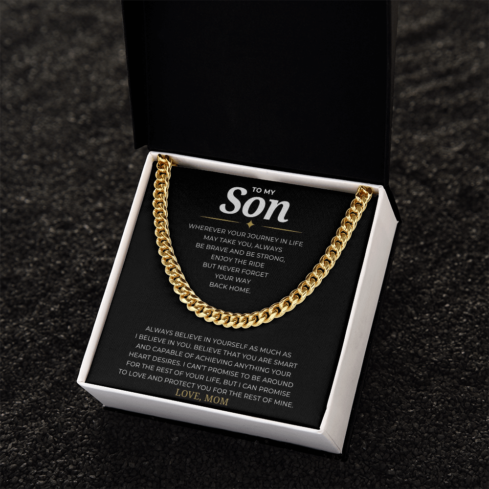 To My Son Cuban Link Chain
