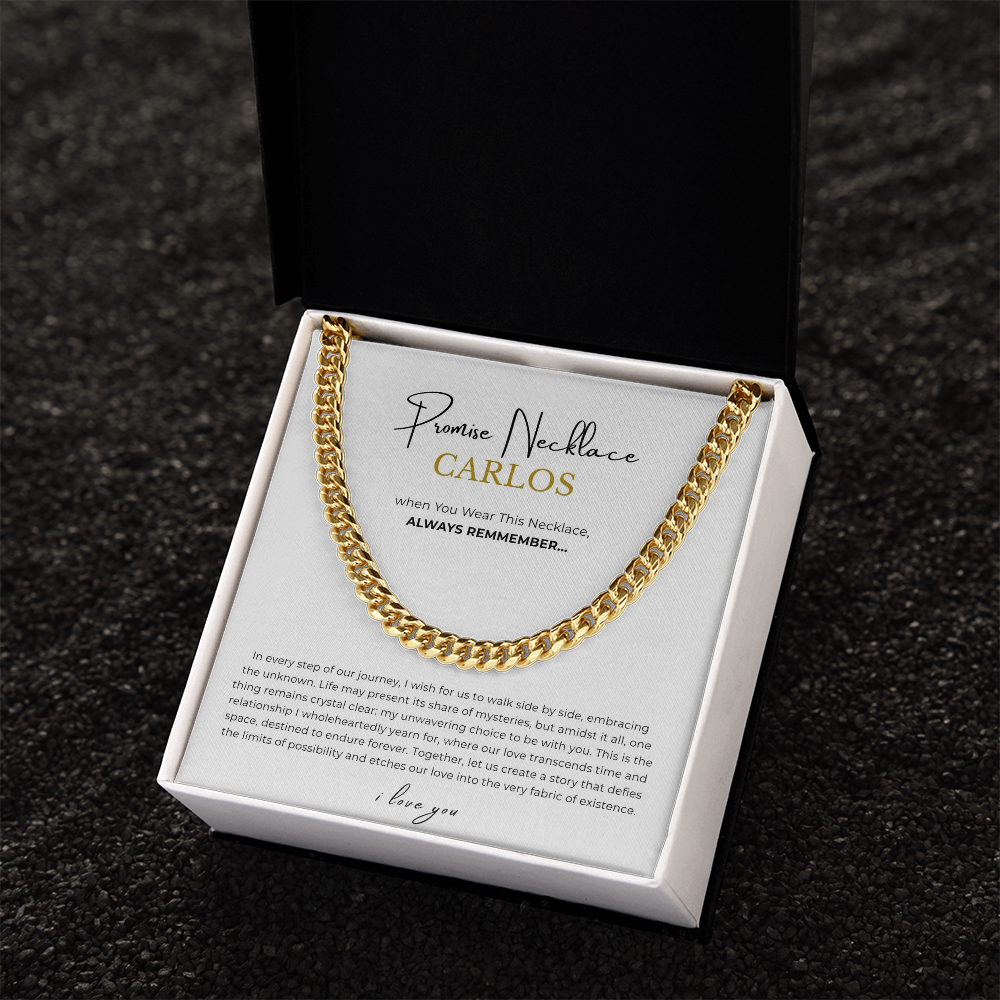 Personalized Promise Necklace Cuban Link Chain