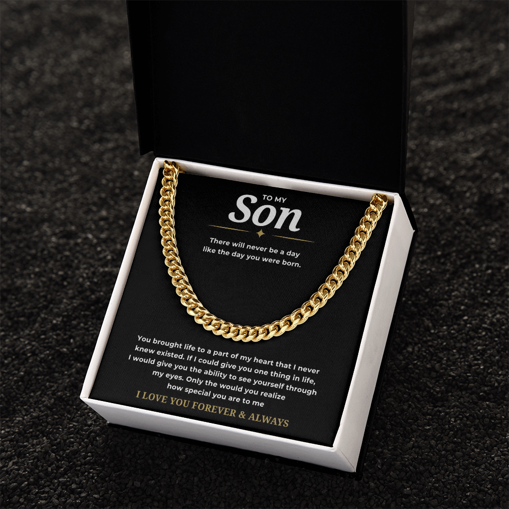 To My Son Cuban Link Chain