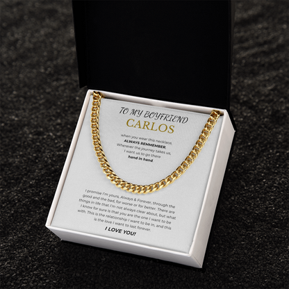 To My Boyfriend Cuban Link Chain