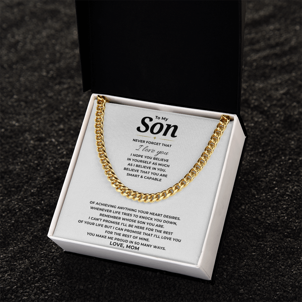 To My Son Cuban Link Chain