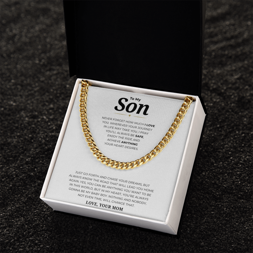 To My Son Cuban Link Chain