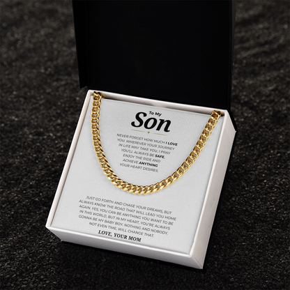 To My Son Cuban Link Chain