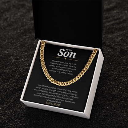 To My Son Cuban Link Chain