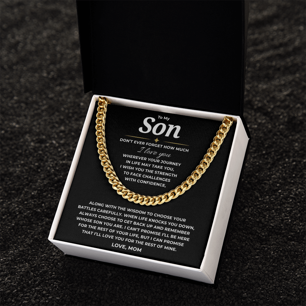 To My Son Cuban Link Chain
