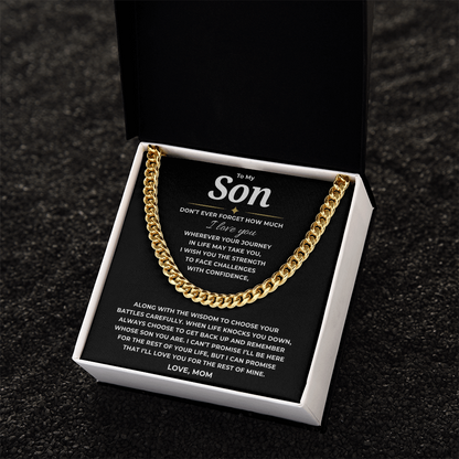 To My Son Cuban Link Chain