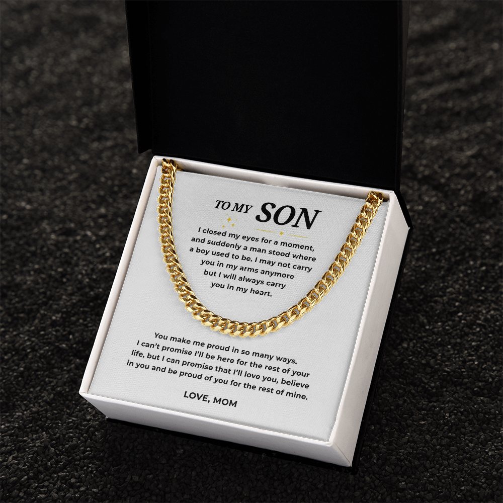 To My Son Cuban Link Chain