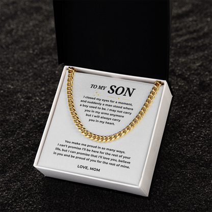 To My Son Cuban Link Chain