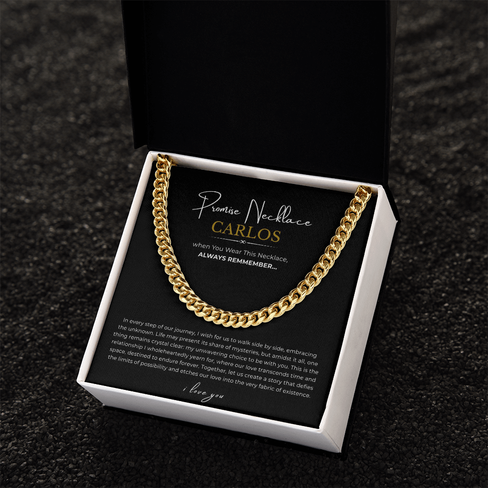 Personalized Promise Necklace Cuban Link Chain