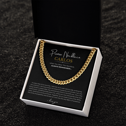 Personalized Promise Necklace Cuban Link Chain