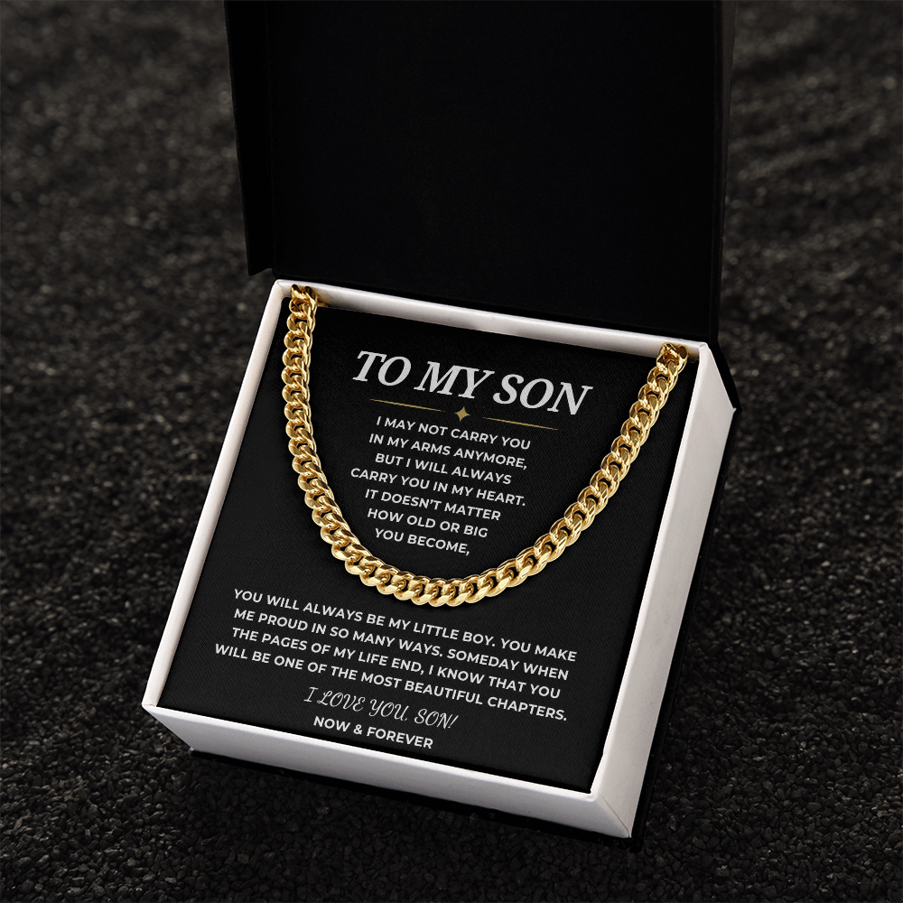 To My Son Cuban Link Chain