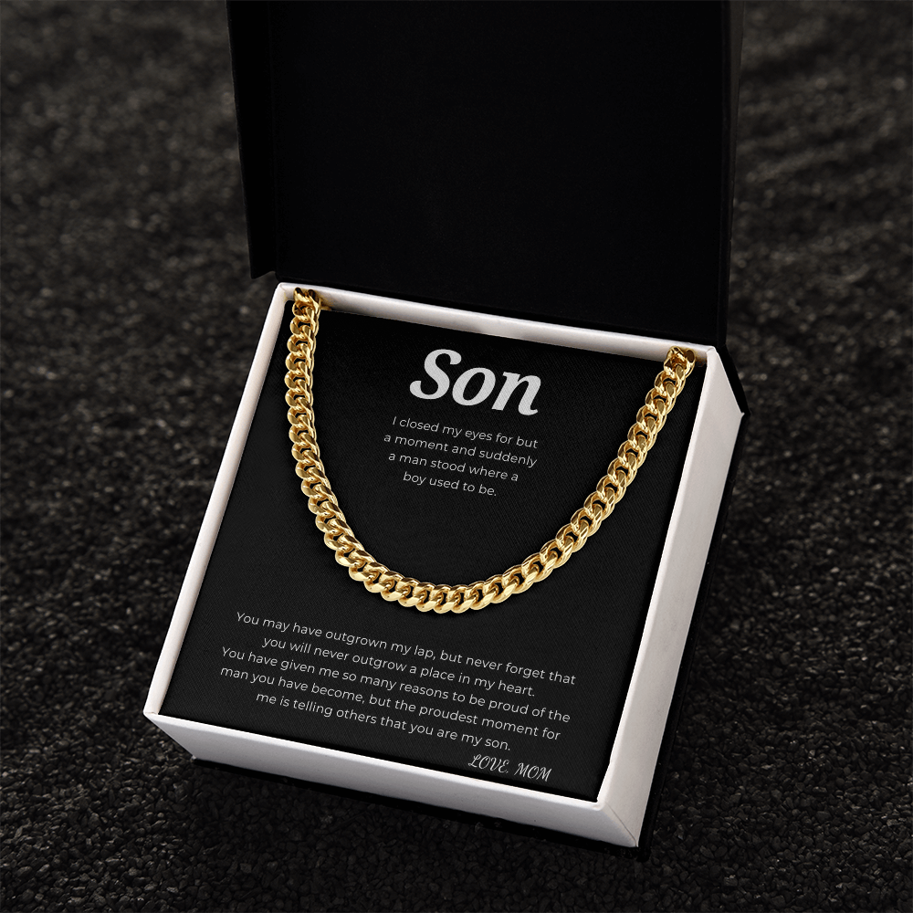 To My Son Cuban Link Chain